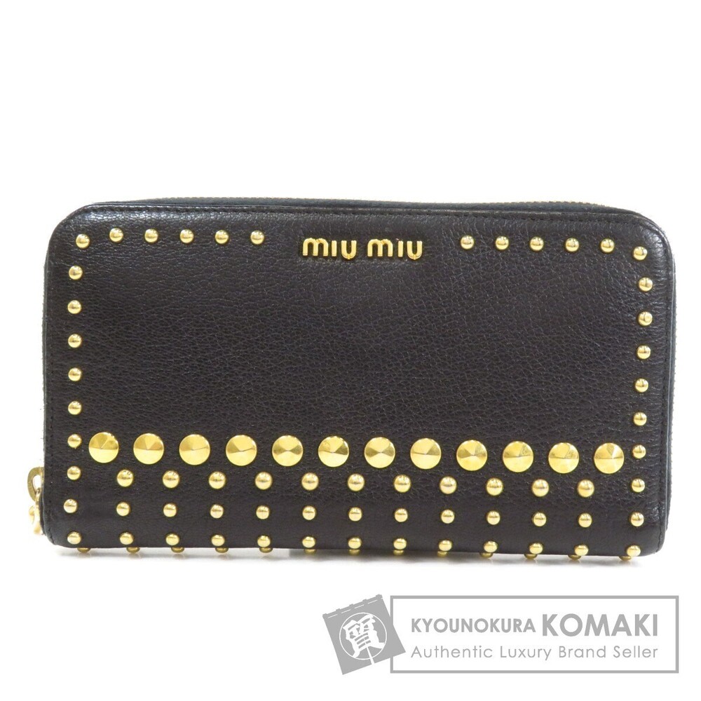 Miu Miu Studded Leather Long Wallet